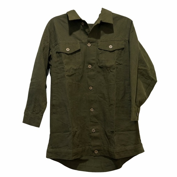 Rhea Jackets & Blazers - Olive Green Jean Jacket